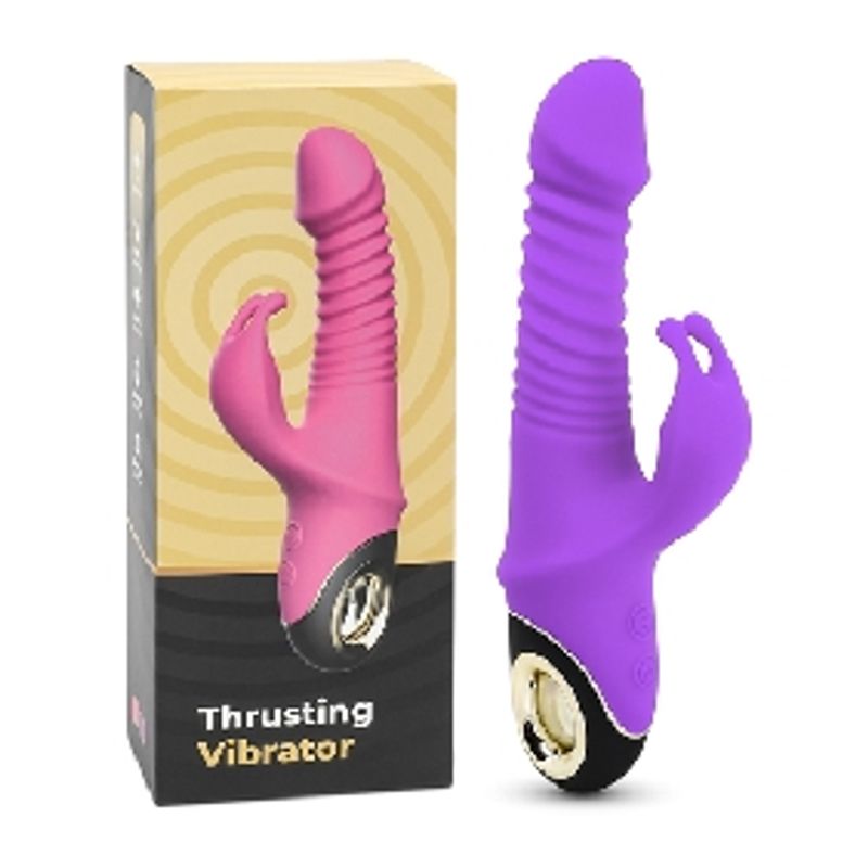 Thrusting Rabbit Vibrator med rotasjon - lilla - rosa
