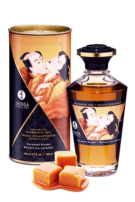 Shunga - Varmende massasjeolje - CARAMEL KISSES 
