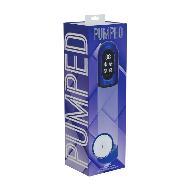 PUMPED - Engage - Automatisk Vanntett Penispumpe og Masturbator - BLÅ