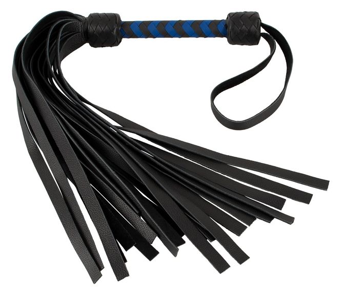 Hovedbilde ZADO - Leather flogger - kongeblå og svart