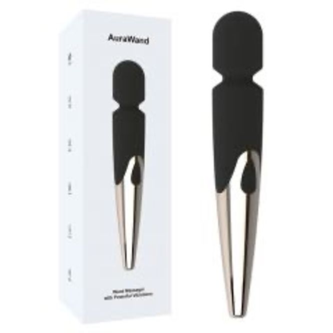 Hovedbilde WAND AURA - Black & Champagne Gold Wand Massager ...