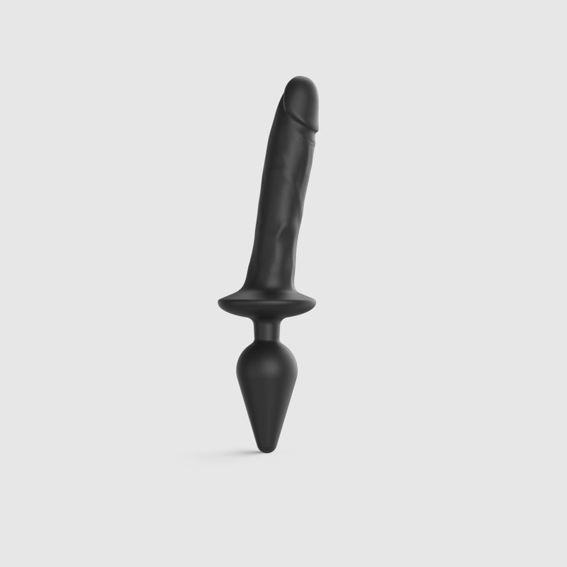 STRAP-ON-ME - SWITCH PLUG-IN REALISTIC DILDO BLACK - XXL