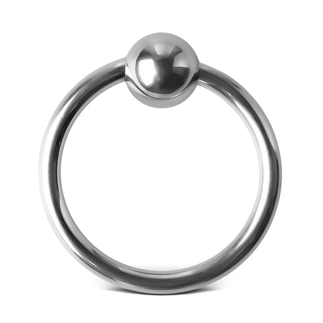Hovedbilde Steel Glans Ring med 1 kule-  3cm