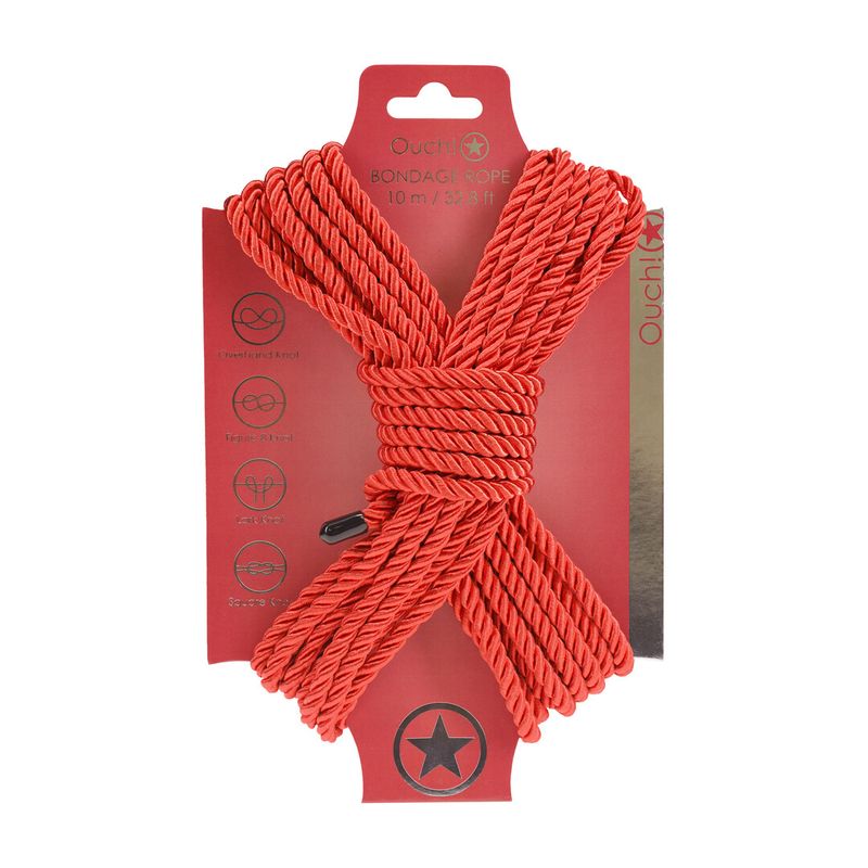OUCH! - Polyester Bondage Rope - 10M Red