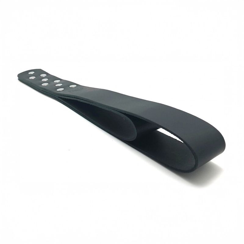 Dobbelpadle i lær - 44,5 cm - Svart