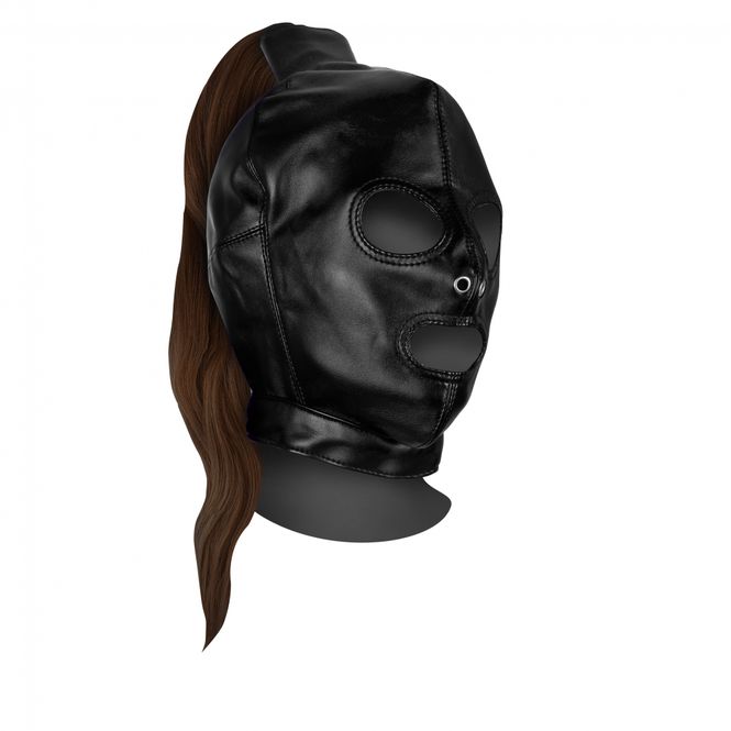 Hovedbilde OUCH! - XTREME - BONDAGE MASKE MED BRUN HESTEHALE